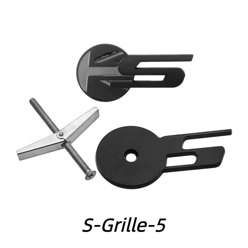 3D Metal S R Logo Car Front Grille Side Fender Rear Trunk Emblem Badge Decals for X-TYPE F-TYPE XE XF XJ XJR XFR Accessories