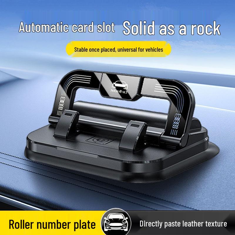 Multi-Functional Rotating Car Phone Holder & Number Plate for Dashboard чёрный