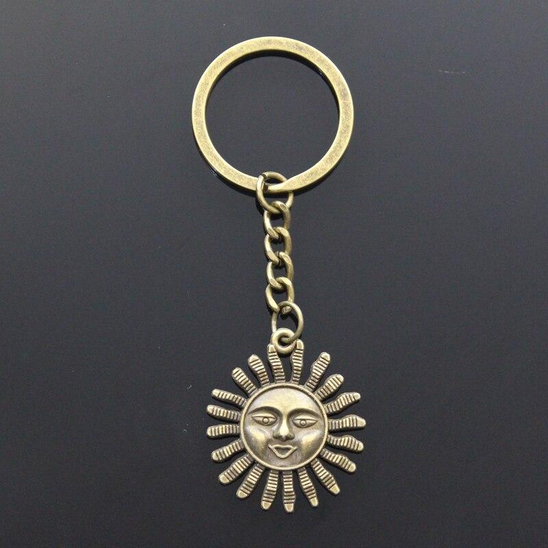 Новый брелок 34x29 мм Sun Face Sunburst бронзовый серебряный цвет подвески DIY мужской — фото 6