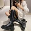 Fashion 2025 Women's Fashionable and High-quality Long Boots Large Size Spring New Coarse Heel Knight Boots Round Toe Rubber Outsole