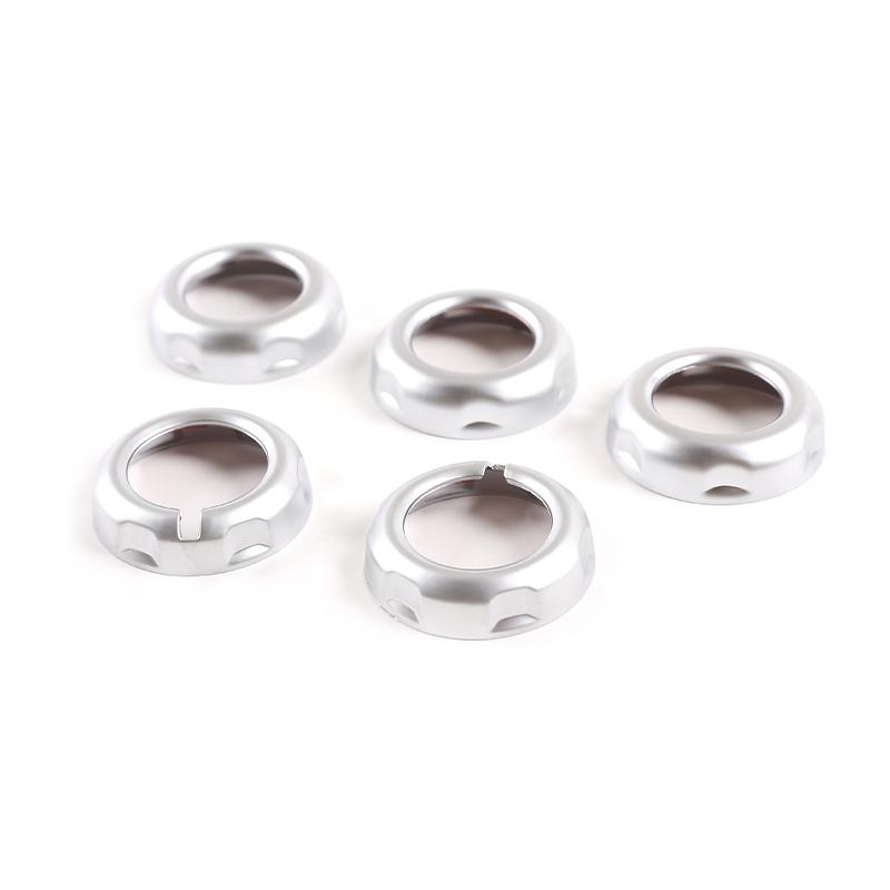 

For Land Rover Freelander 2 2007-2015 ABS Chrome Silver Car Center Console Air Conditioning Volume Knobs Trim Sticker Covers