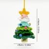 Crochet Christmas Tree Hanging Pendant - Knitted Plush Decor with Jingle Bell for Xmas Party & Home