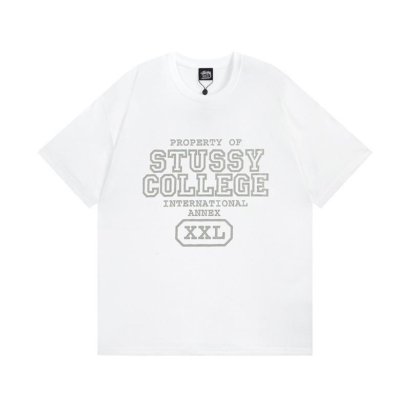 Pánské tričko s krátkým rukávem Volný střih Kulatý výstřih Potisk písmen Neformální Street Style Top pro páry