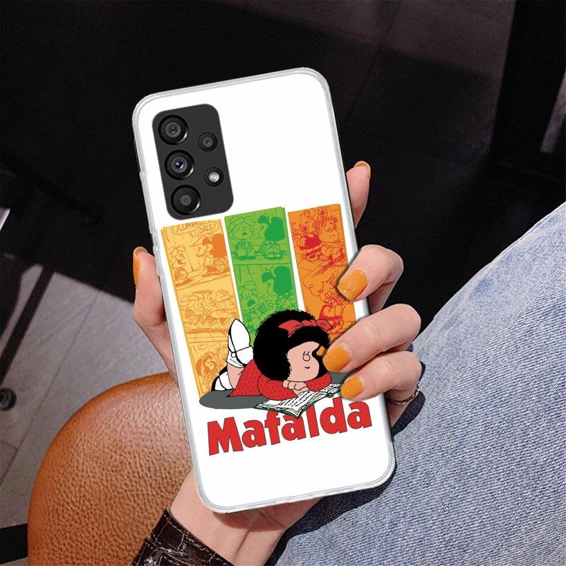 Cartoon Cute Mafalda Phone Case For Samsung Galaxy A52 A32 A22 A12 A51 A31 A50S A30S A20S A10S Note 20 Ultra 10 Plus S10 A72 A71