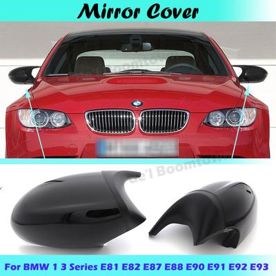 For BMW 1 3 Series E81 E82 E87 E88 E90 E91 E92 E93 Car Side Wing Mirror Cover  Rear-View Caps Black High Quality