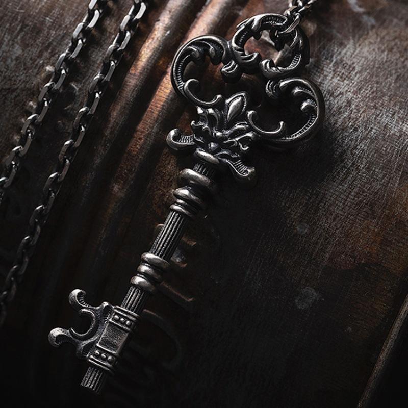 Vintage Anhänger Kreatives Geschenk Barock Schlüssel Halskette Anhänger Europäische Klassische Kunst