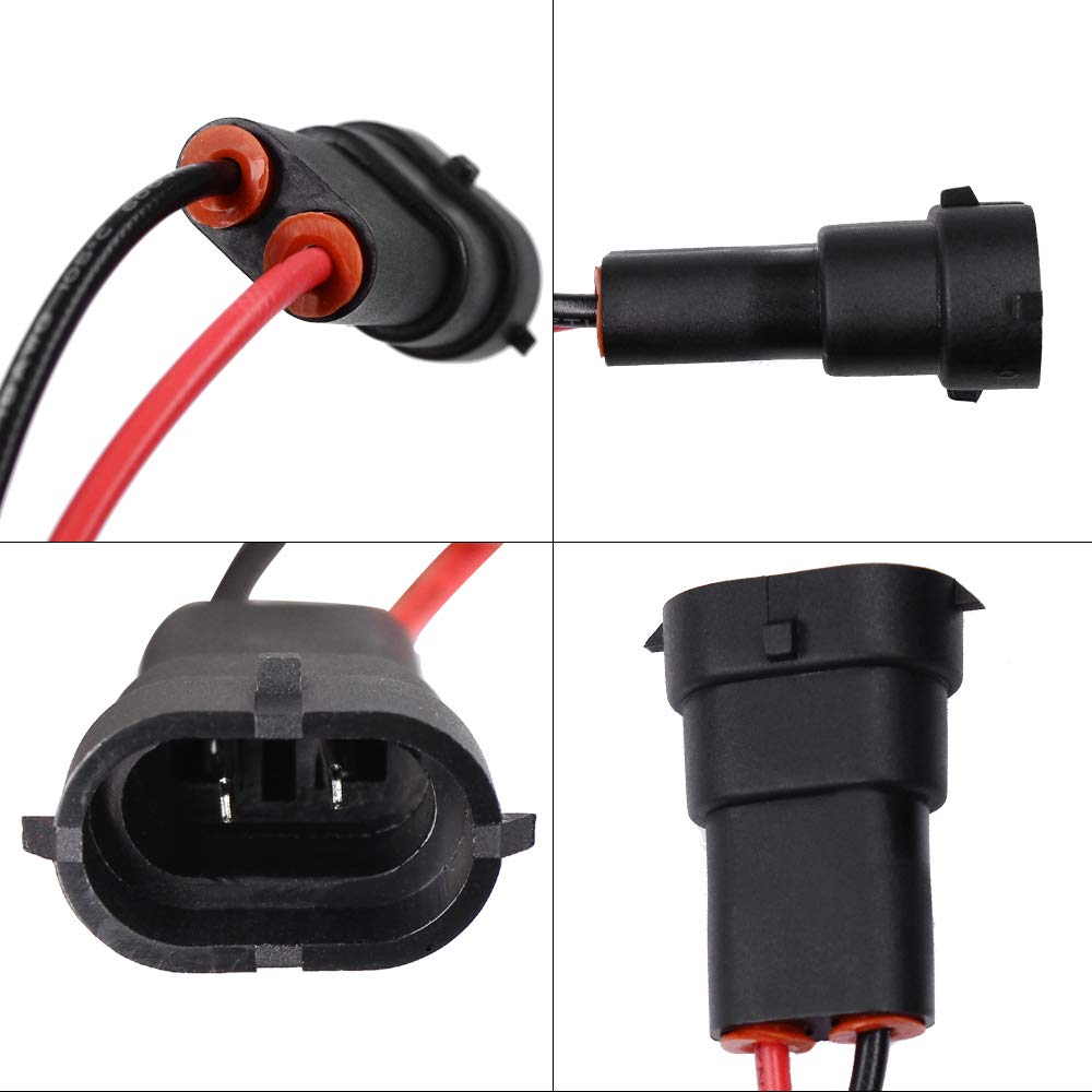 YUNPICAR H11 H8 880 881 Headlight Fog Light Coupler Cable Female Replacement / Processing / Expansion Waterproof Socket (H8/H9/H11 Coupler)
