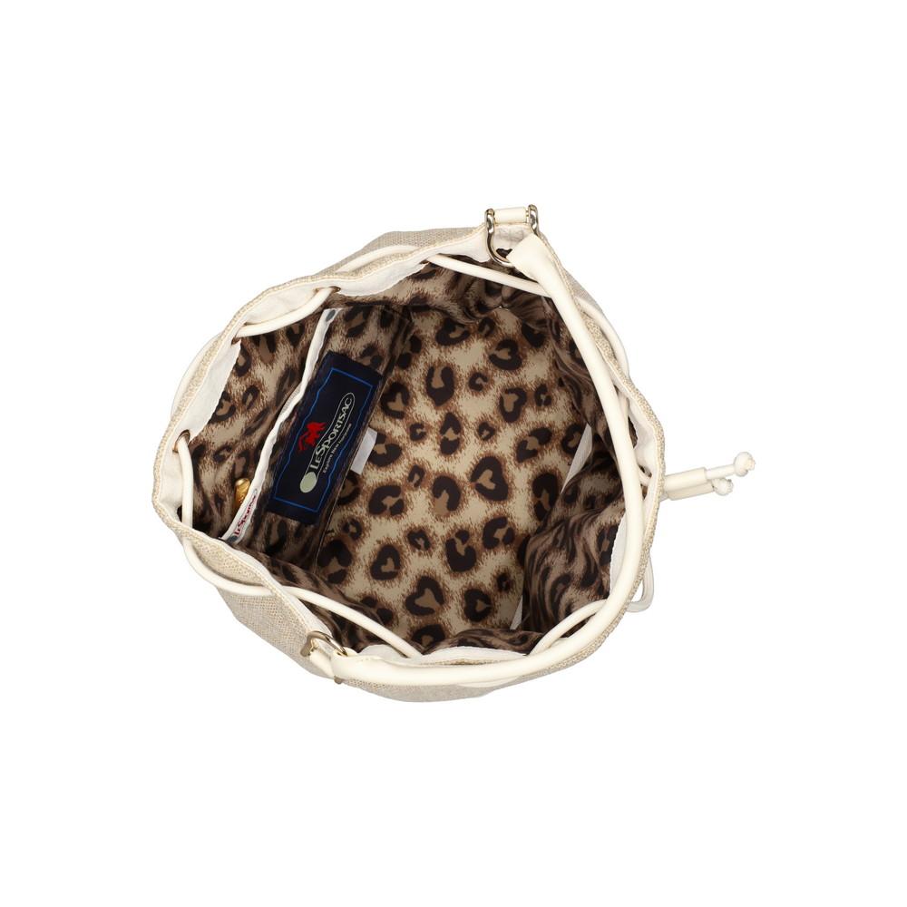 Lesportsac Ecru Moon Raffia Medium Drawstring Shoulder Bag