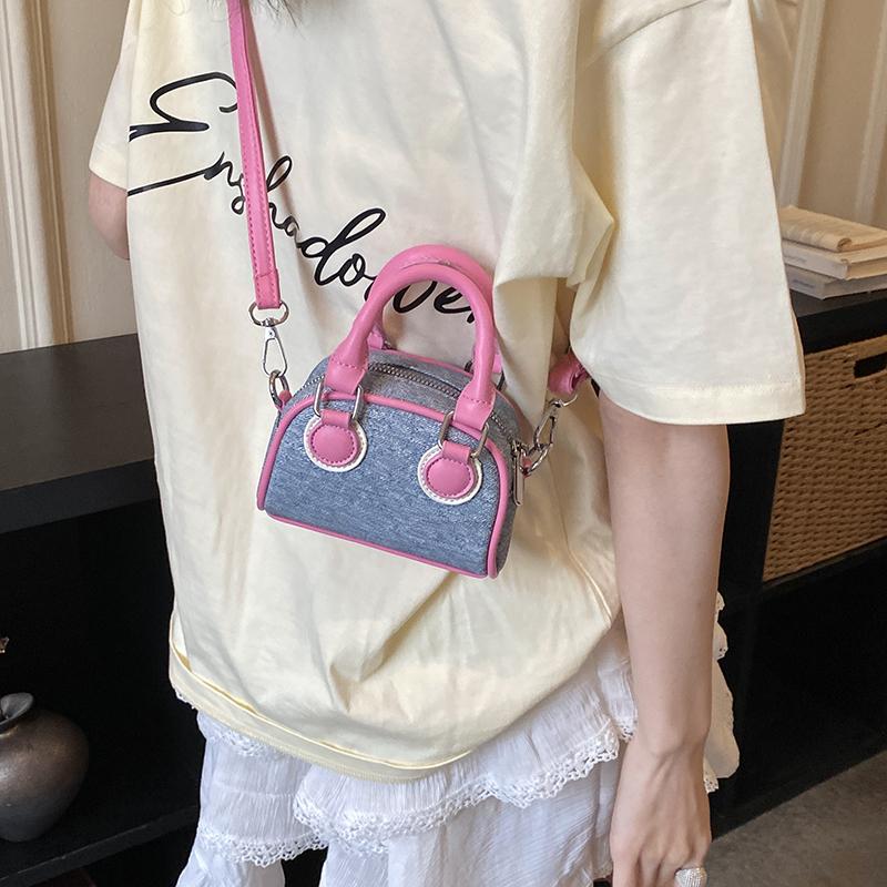 Contrast Color Leather Crossbody Bag 2026 New Mini Purse Cute Trend Lady Lipstick Bag Versatile Shoulder Phone Bag Day Clutches