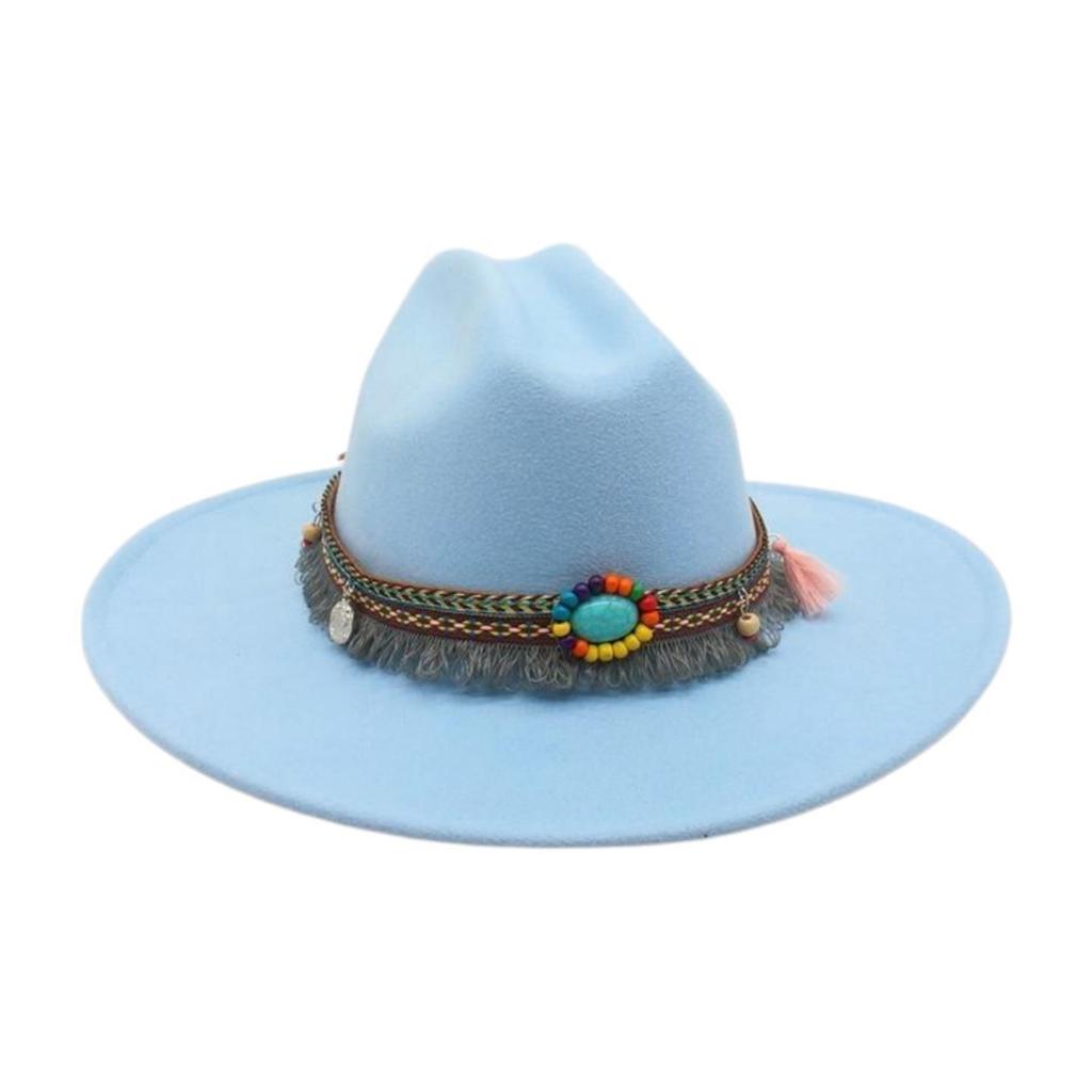 Dance French Flat-Brimmed Cowboy Hat Premium Ethnic Style Tourism Shade Stage Jazz Hat
