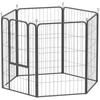 Six-Panel Dog Playpen with Door, for Large Dogs, Indoors, Outdoors, 100cm Tall, Black
