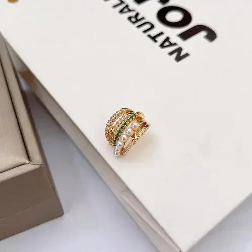 1pc Korean Fashion Double Layer Pearl Clip Earrings for Women Girls Luxury Zircon Ear Cuff Clip Without Pierced Ear Cuff Jewerly