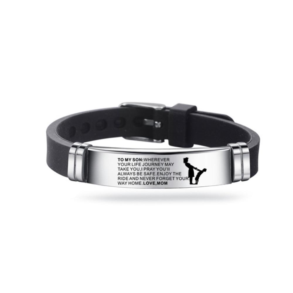 Wristband Inspirational Quote Bracelets Stainless Steel Encourage Bracelets Bracelet for Son Gift