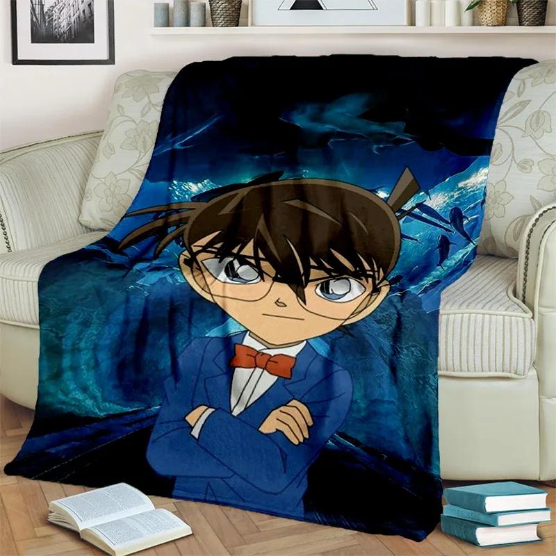 3D Dívčí Detektiv Conan Anime Kreslená HDdeka, Měkká přehozová deka pro Domácí Ložnici Postel Pohovku Piknik Cestování Kancelář Krycí deka Děti