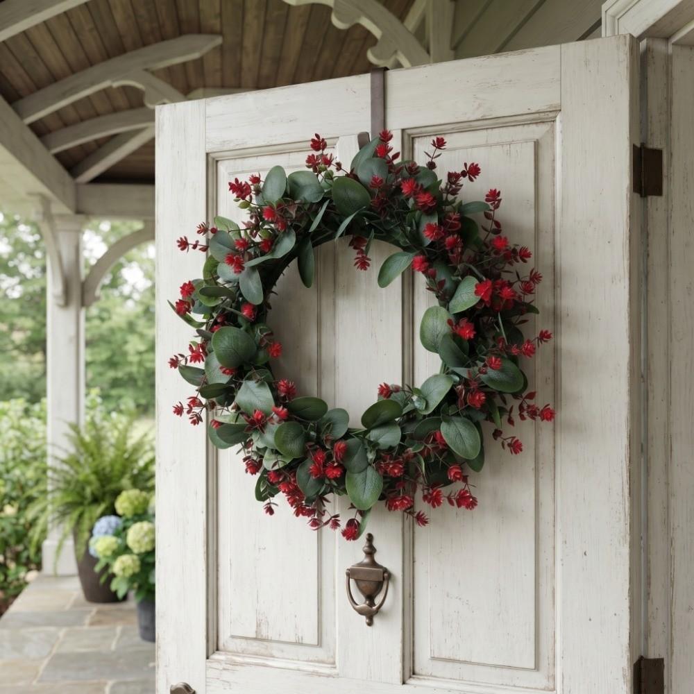 Red Berry Christmas Artificial Plants Decor Xmas Flower Wreath Christmas Home Decoration