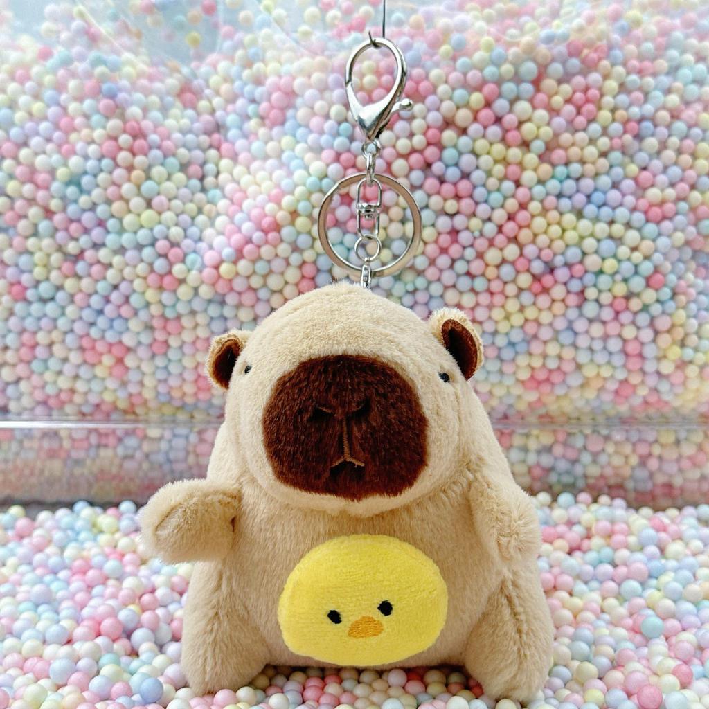Little Red Book Capybara & Guinea Pig Plush Keychain Ornament
