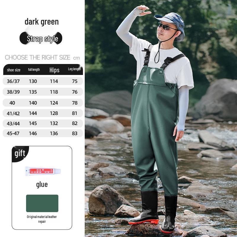 

Men s Waterproof Fishing Overalls with Wading Shoes Size 46