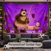 Wall Hanging Tapestry Custom NameMasha and the Bear Pattern Personalized Printed Fabric Wall Decor