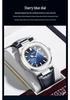 Men's Fashionable Waterproof Luminous Calendar Watch with Genuine Leather Strap