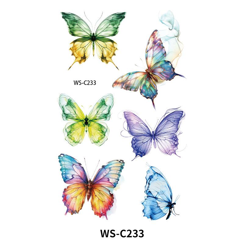Cross Border New Cartoon Children s Butterfly Glitter Tattoo Stickers Party Event Disposable Facial Decoration 120x76mm