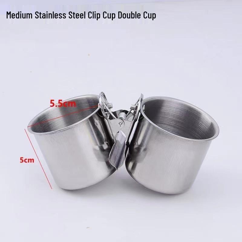Stainless Steel Bird Feeder Cup for Budgies and Cockatiels - Food and Water Dish Birdcage Accessory.