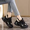 Platform Sneakers Women's 2 New Autumn Feet Small Black Soft Sole Dad