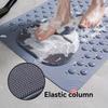 Non-Slip PVC Bath Mat with Massage Buttons - Light Blue & Multi-Color Polka Dot Pattern, Rectangular Shower and Bathroom Safety Mat, Bath Accessories