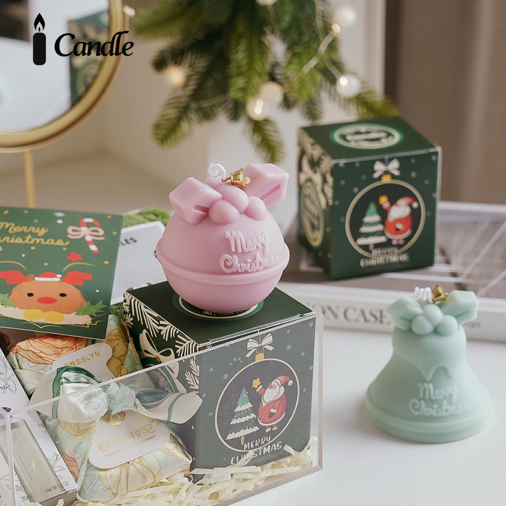 Christmas scented candles handmade bells modeling wax candles Christmas souvenir fragrance