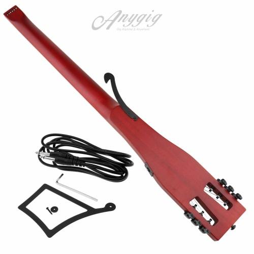 Anygig Portable Travel Electric Guitar, 82cm, 1.6kg, Brown, Sapele 25.5 Full-Scale, Right-Handed, with Gig Bag
