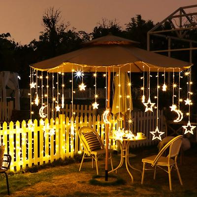 Étoile Lune USB&Batterie Alimentée Rideau LED Guirlande Intérieure Pour Noël Mariage Chambres Salon Lampe Décorative de Fête