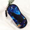 Cute Cat Dog Sunglasses Case Soft Neoprene Glasses Case With Carabiner Clip Portable Protective Eyeglass Pouch Travel Gift