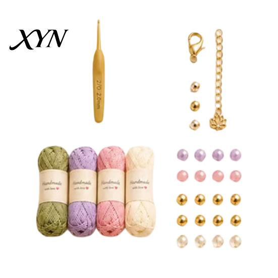 Artistic Bracelet DIY Nature-Inspired Crochet Kit, 3D Animals Plants Hand-Crocheted Handmade Kit Flower Maple Dragonfly Butterfly Jewelry Making Set,