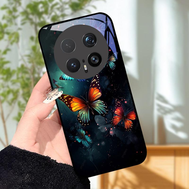 Gehärtetes Glas Handyhülle Für Honor Magic 8 8Pro Luxus Mode Rückseite Abdeckung Für Magic8 Pro Hüllen BKQ-AN00 Stoßfest Cartoon Capa