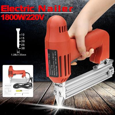 Electric Nailer 10-30mm Straight Nail Staple Guns Woodworking Tool Light Weight Portable 60/min Firing Speed Rate 1800W