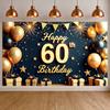 Happy 60th Birthday Banner Luxurious Design 60th Celebration Banner Birthday Party Banner Gift Box Accent For Friend Adult