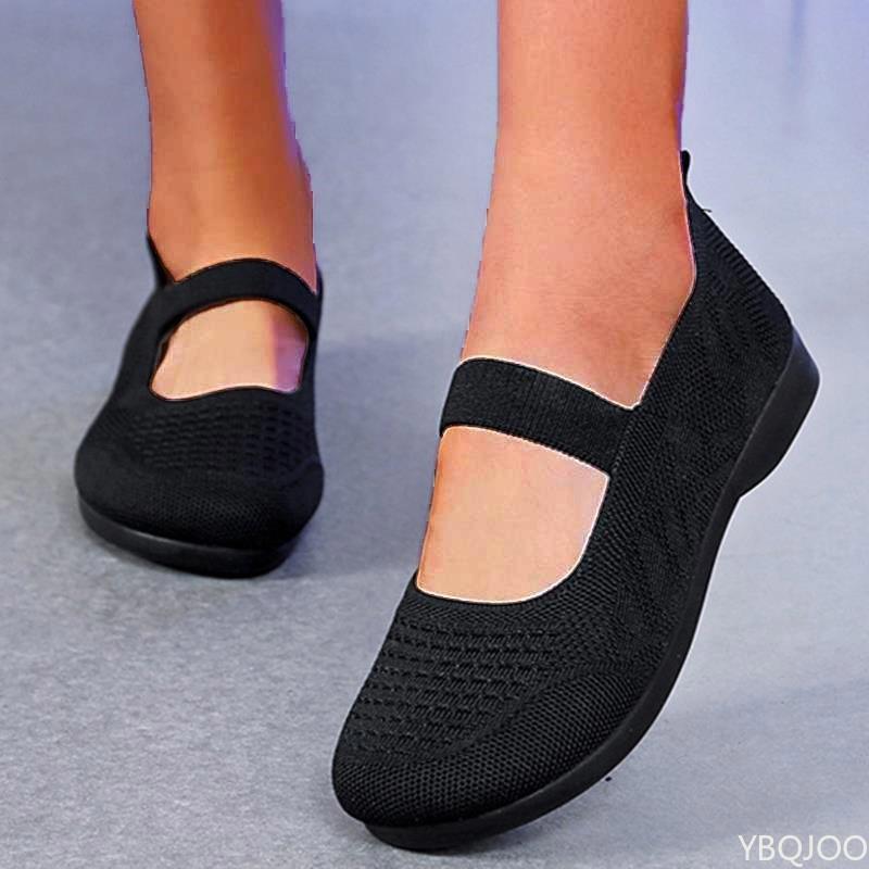 Mesh Breathable New Women's Sports Leisure Shoes Comfortable Soft Sole Flat Bottom Women's Vulcanized Shoes Large Size Sneakers
