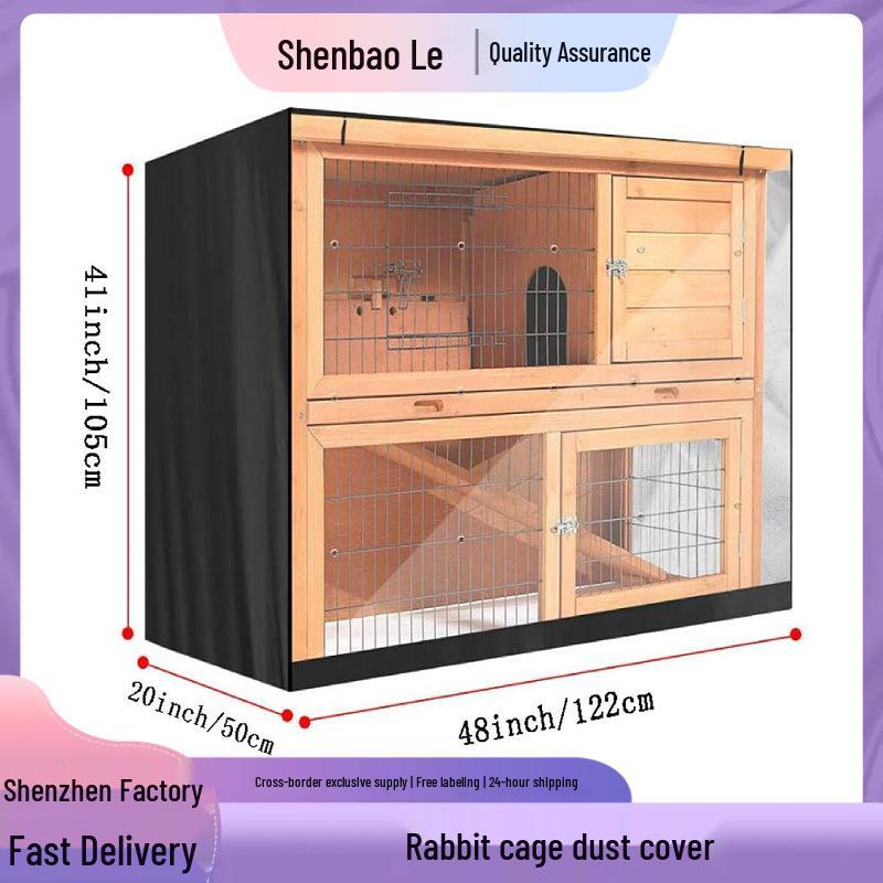Waterproof Silver Double Layer Dust Cover for Rabbit Cage - 210D Oxford Cloth