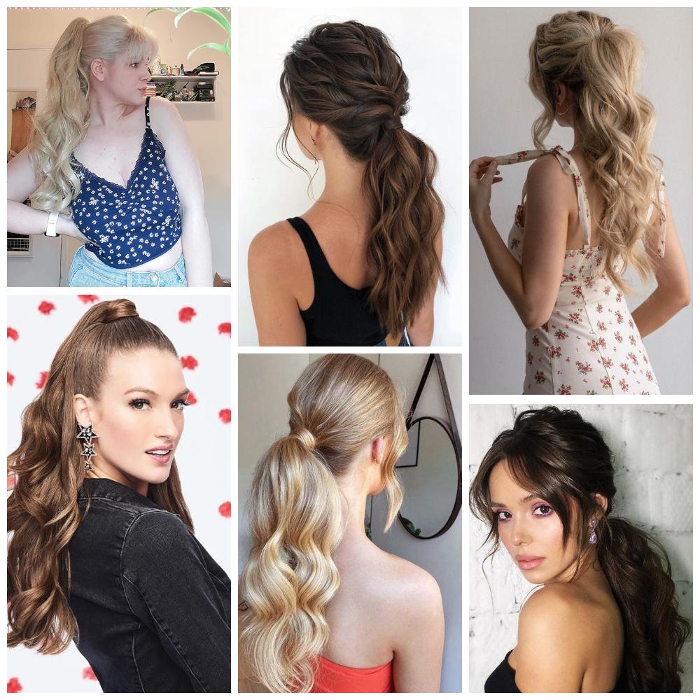 MISSQUEEN Women Fashion Long Wavy Ponytail Synthetic Fiber Natural Wavy Wrap Around Hair Extensions Daily Wear Long Wavy Hairpiece