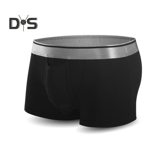 

Сексуальное мужское сетчатое нижнее белье Ice Silk, шорты средней посадки, U-образные выпуклые карманы, ультратонкие дышащие шорты, нижнее белье XL чёрный