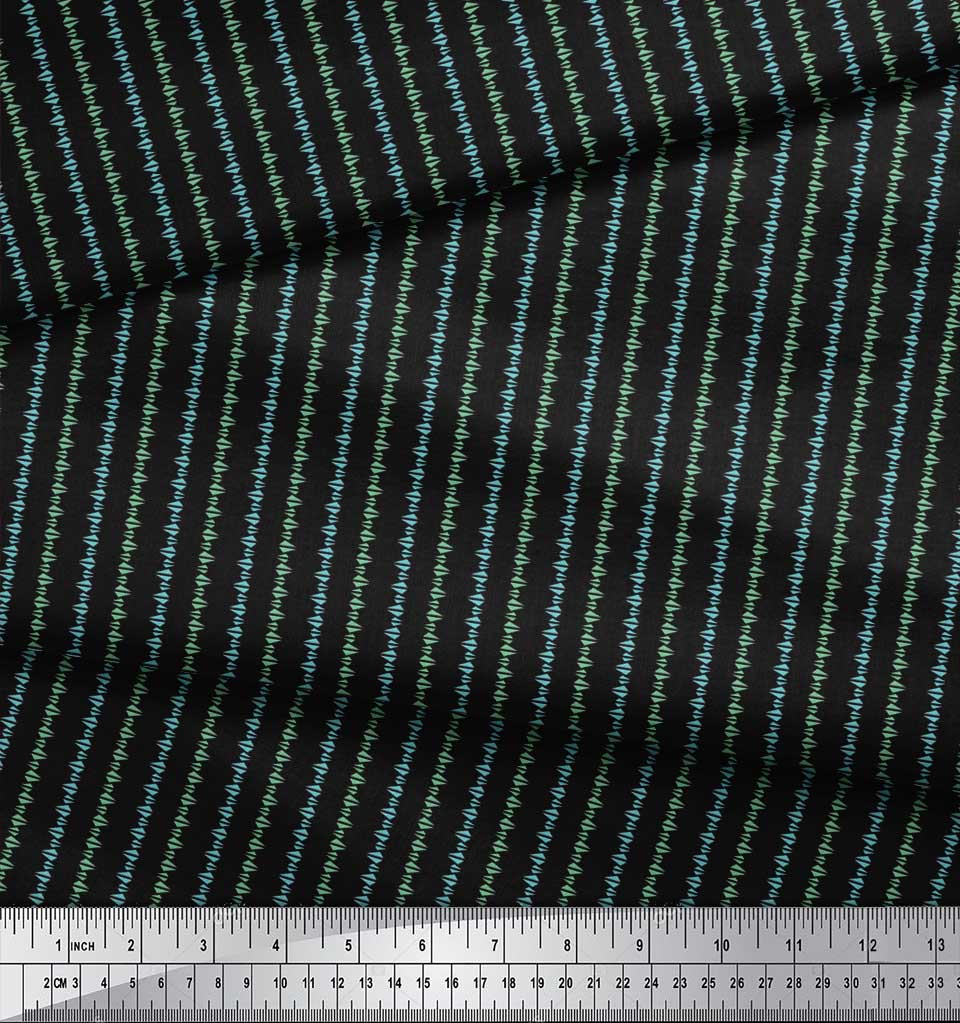 Soimoi Japan Crepe Satin Fabric Triangle Shirting Printed Craft Fabric by the Metre 42 Inch