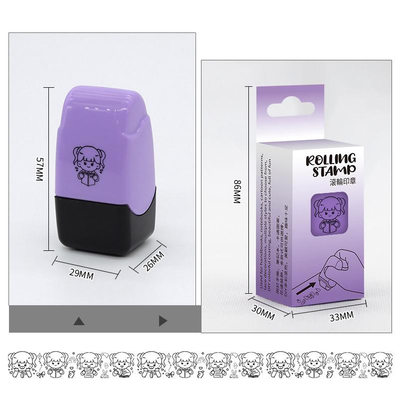 Kreslené razítko s válečkem Samobarvicí Neopakovatelné Scrapbooking Kancelářské potřeby Razítko Nástroje pro vybarvování DIY Hračka pro předškoláky a mateřskou školu
