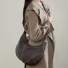 Real Leather Casual and Laid-back Style Dumpling Bag Handbag Trendy and Casual Horn-shaped Bag