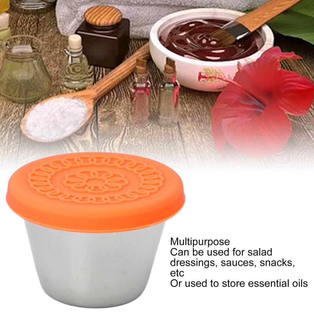Small Stainless Steel Container Leakage Proof Dishwasher Safe Portable Dressing Cup with Lid for Essential Oil 70ml