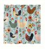 Charming Chicken & Floral Print Waterproof Shower Curtain For Bathroom,Rustic Farmhouse Design High-End Toilet Partition Curtain
