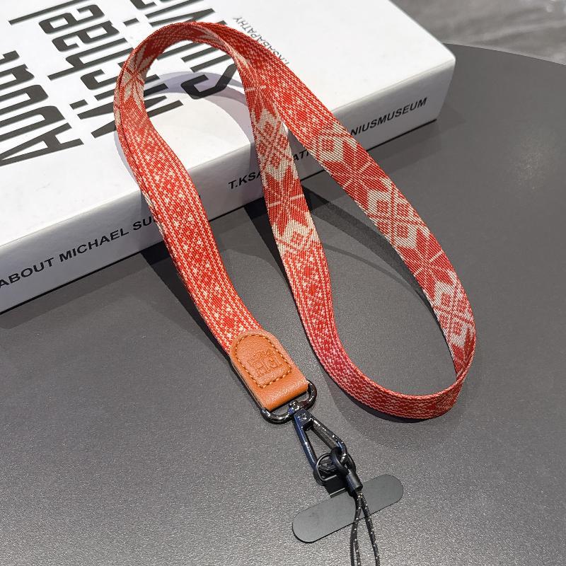 Retro Pattern Crossbody Cell Phone Lanyard Adjustable Hanging Neck Mobile Phone Strap Lanyard Pendant With Universal Card Gasket