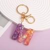 Ab Glue Fuchsia Gradual Change Letter Keychain Pendant Pendant Japanese And Korean Style Popular Versatile Keychain Jewelry