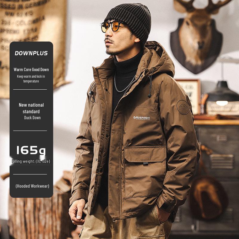 American Retro Men's 2025 High Loft Winter Down Jacket – Trendy, Warm, Windproof Workwear