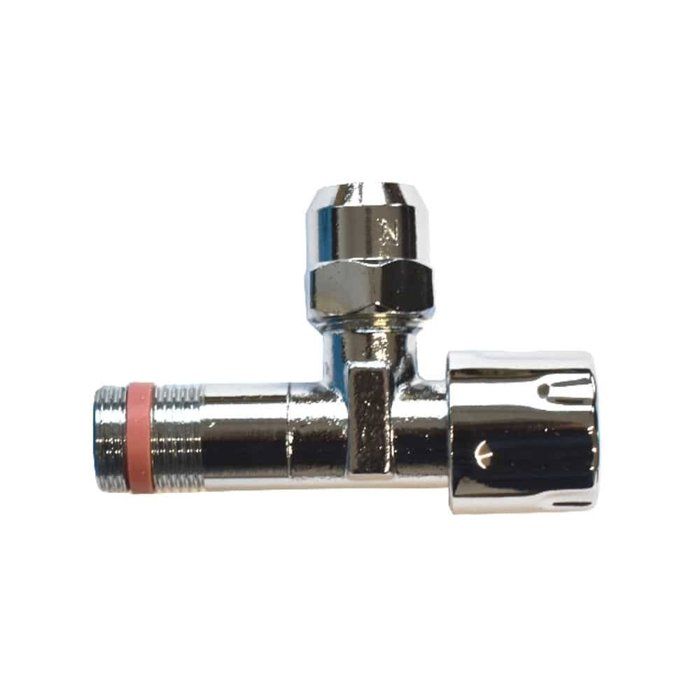 Self-sealing 3/8" Chrome Stop Valve with Escutcheon