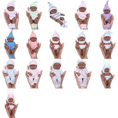 7Inch Vinyls Reborns Doll Life Like Reborns African Baby Dolls For Child Soothing And RolePlaying Education Toy