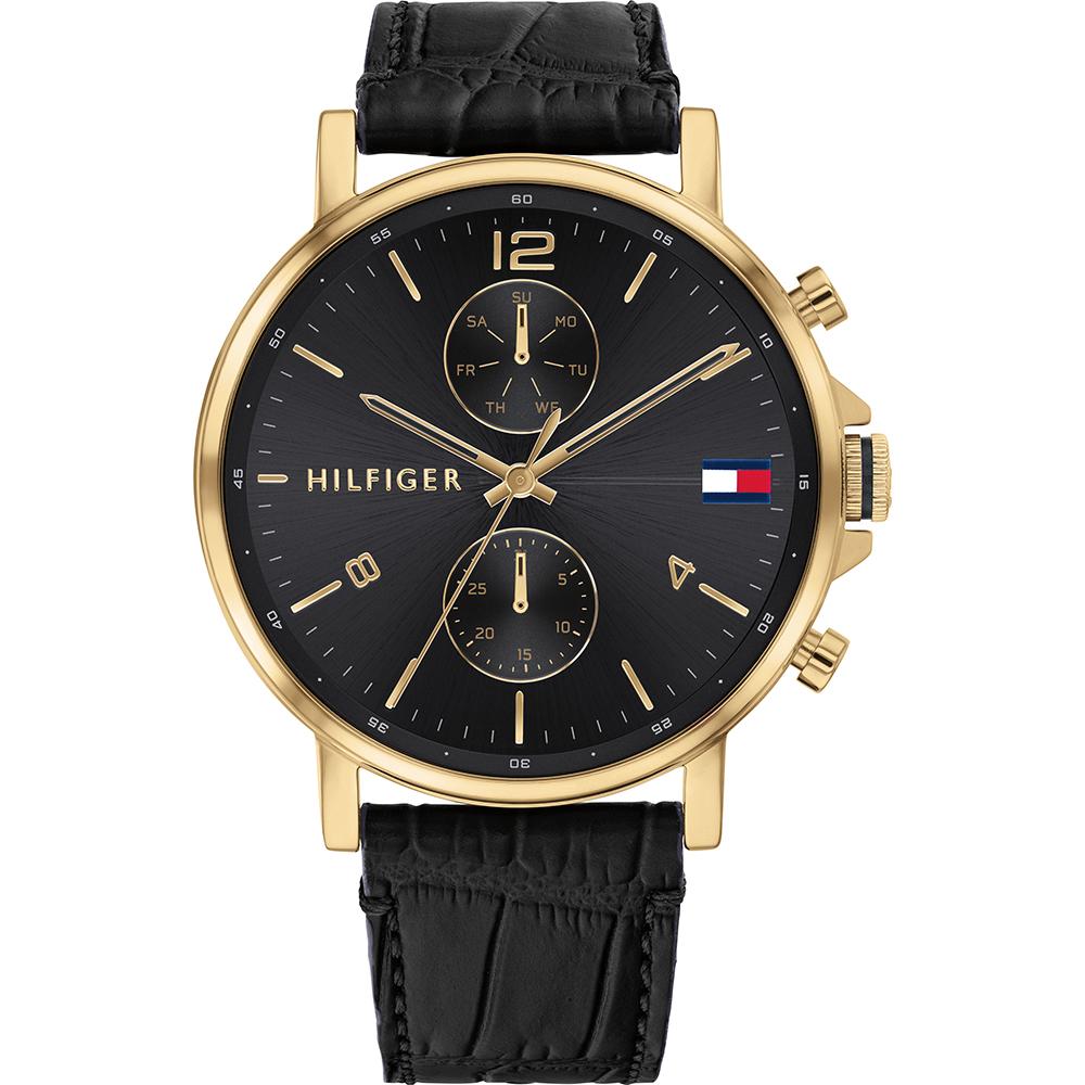 Tommy Hilfiger Daniel Black Dial Black Leather Men s Quartz Watch 1710417 чёрный
